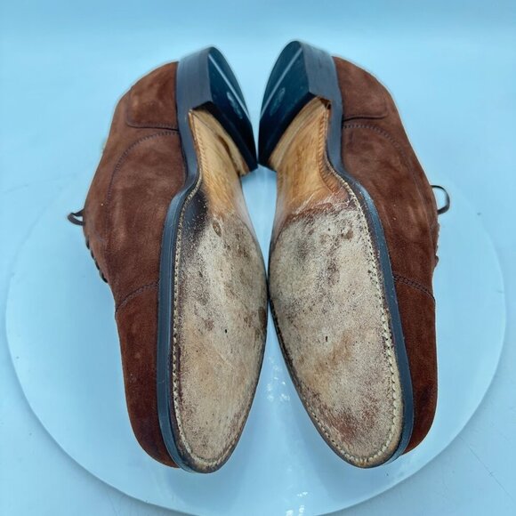 Cole Haan Men Size UK 10D US 10.5D Brown Suede Cap Toe Oxford England Shoes - Picture 7 of 11
